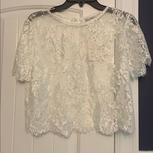 White lace crop top